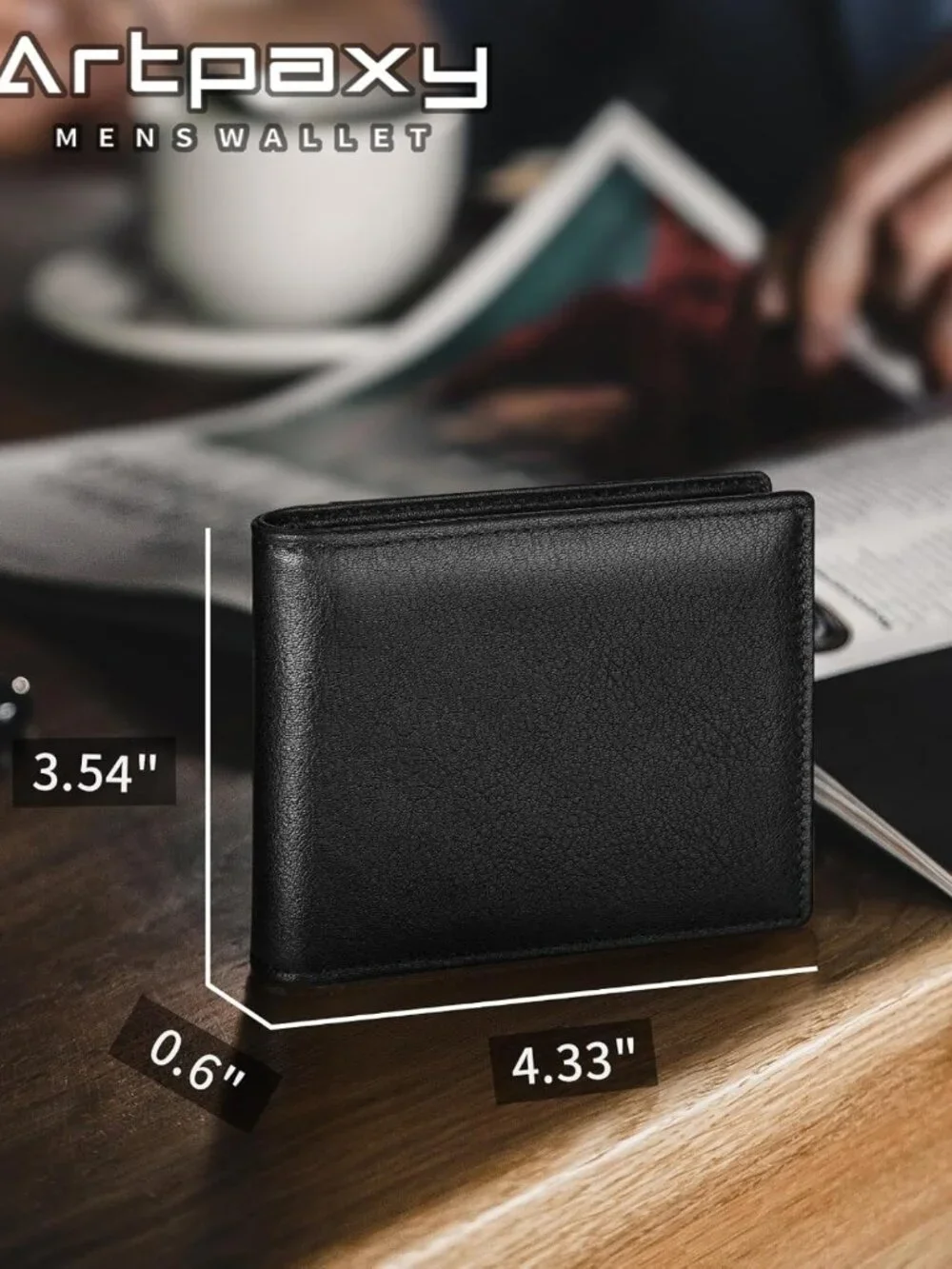 Genuine Leather Bifold Wallet for Men | RFID Blocking, 15 Card Holders, ID